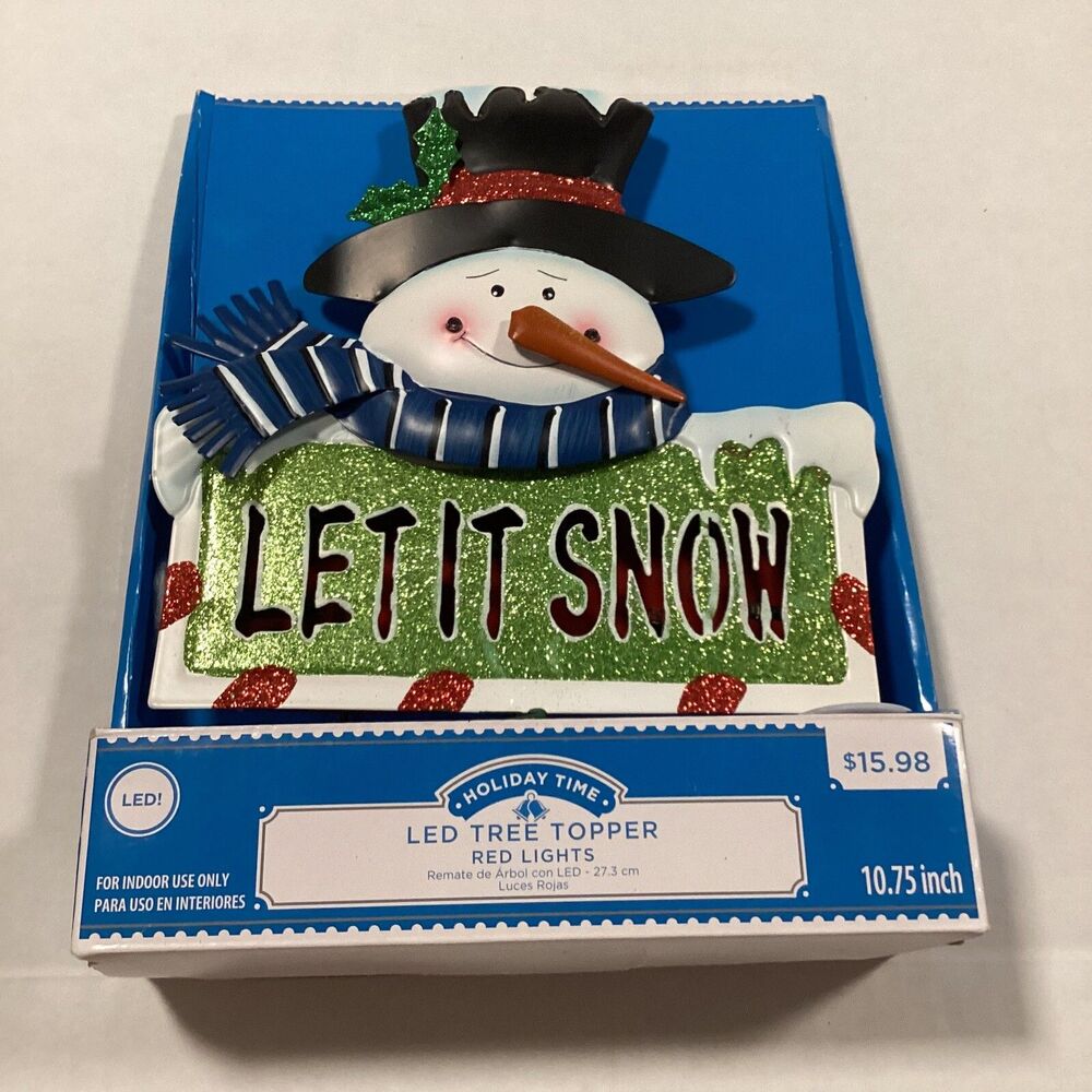 Holliday Time LED Snowman Christmas Metal Tree Topper Holliday Decor